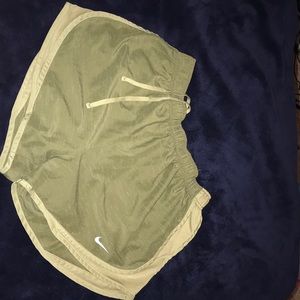 Light green nike dry tempo running shorts
